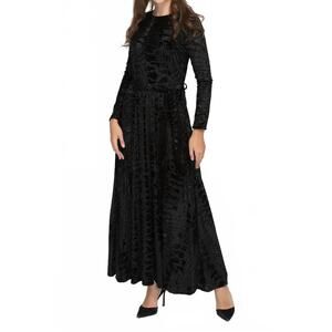 NEW KMW velvet swirl flowy maxi dress in black